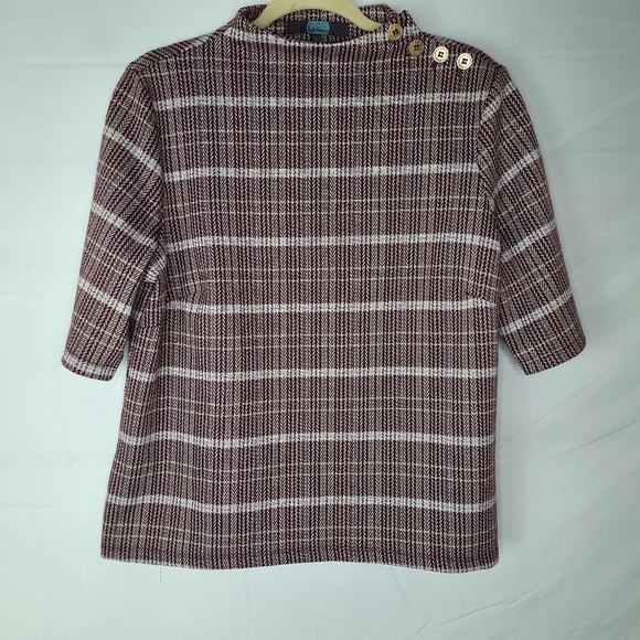 Anthropology Franco Large Burgundy & Creme Top - Picture 6 of 8